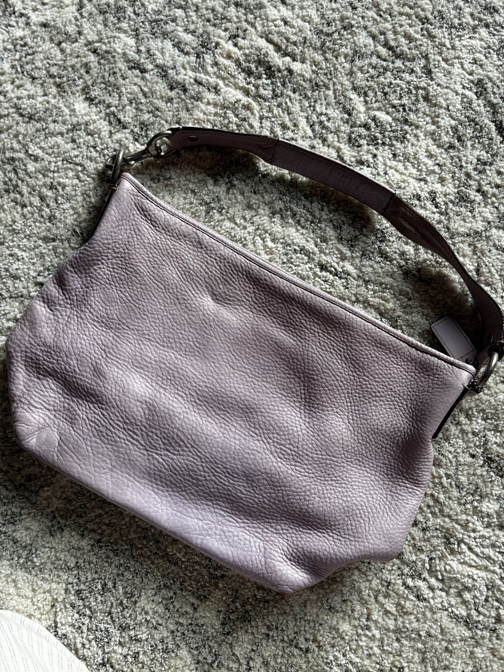 Coach Leather Hobo Shoulder Bag Lavender Pebbled Cowhide
